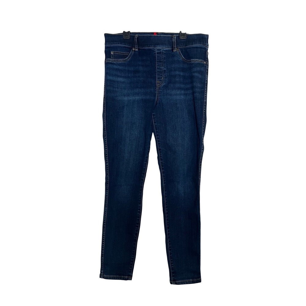 Spanx Ankle Skinny Jeans Womens Large Dark Wash Pull On High Rise Denim 20342R‎